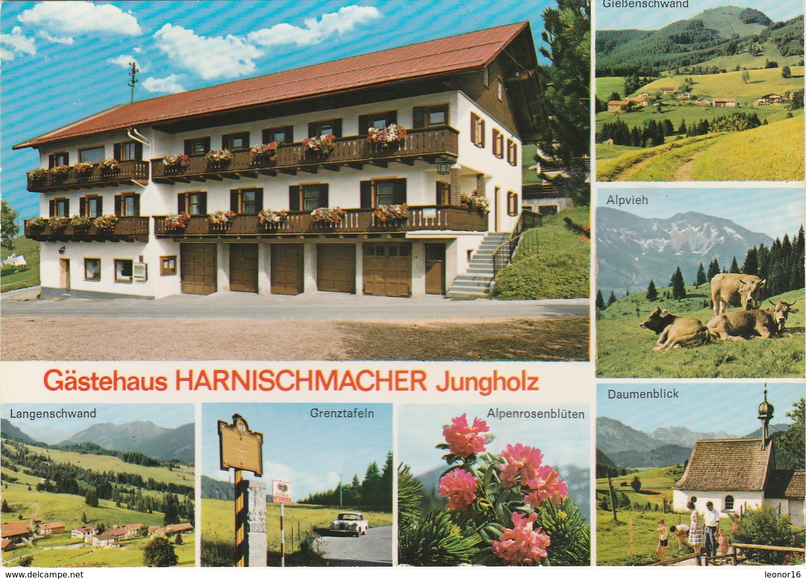 JUNGHOLZ  -   GÄSTEHAUS HARNISCHMACHER + 6 ANSICHTEN   -   Verlag : A. TANNER Aus Nesselwang  Nr 5767 C - Jungholz