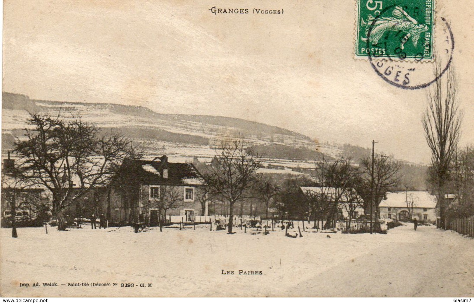 CPA - GRANGES (88) - Aspect Du Quartier Les Paires En 1909 - Granges Sur Vologne
