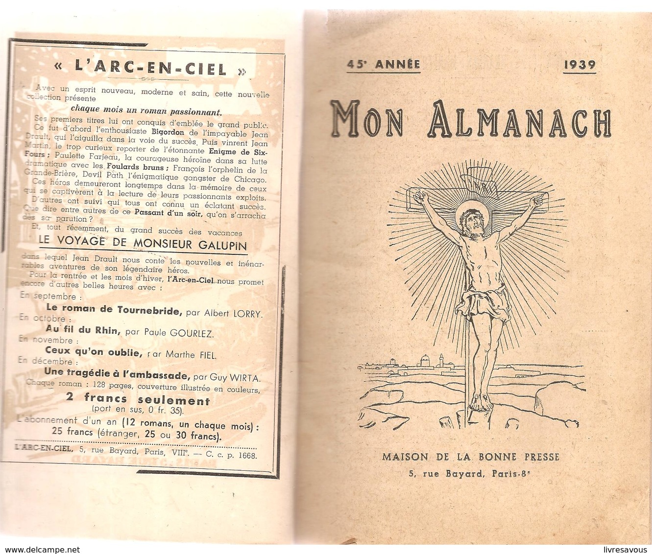 MON ALMANACH 1939 Maison De La Bonne Presse - Autres & Non Classés