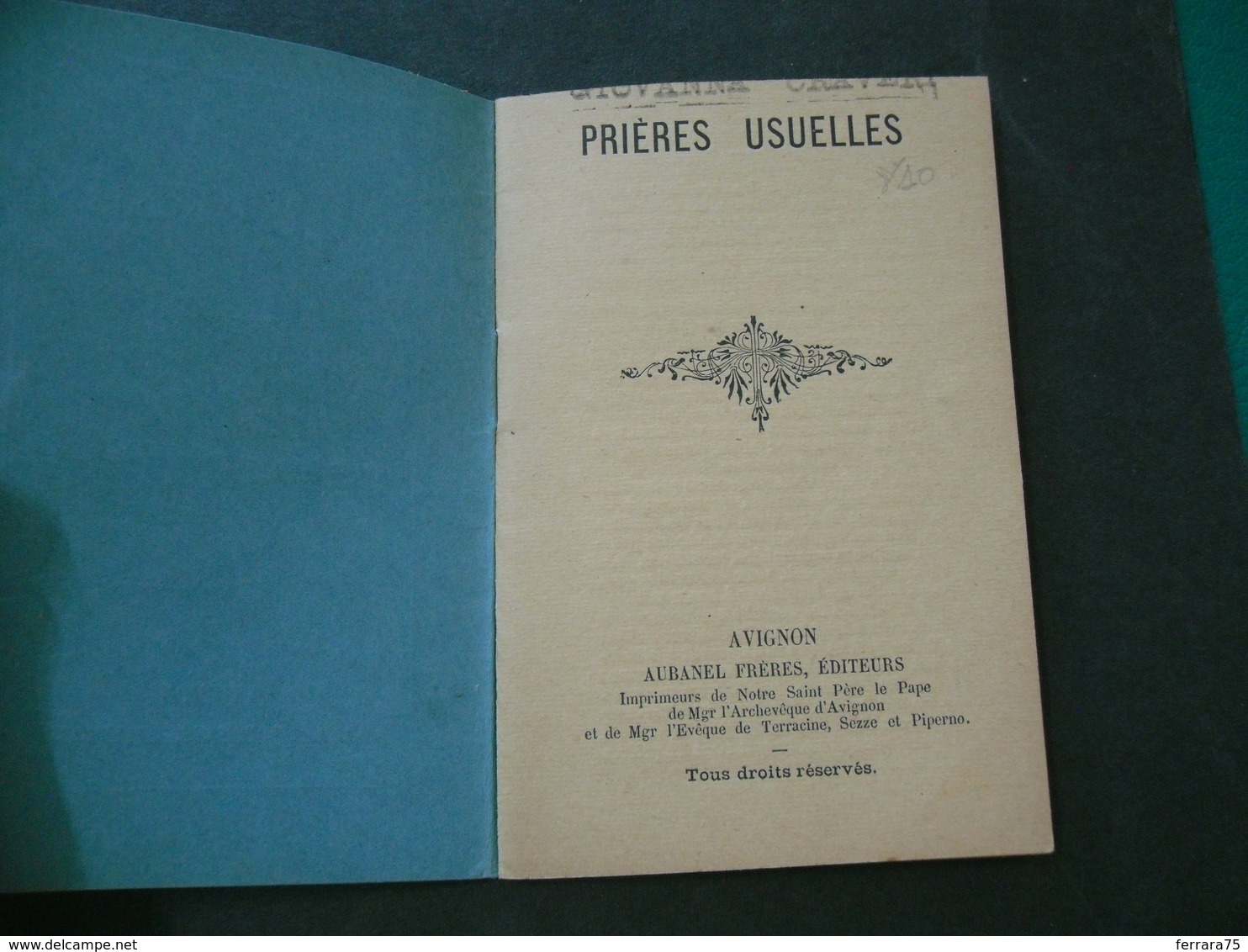 LIBRO LIBRETTO MANUALE PRIèRES USUELLES AVIGNON. - Altri & Non Classificati