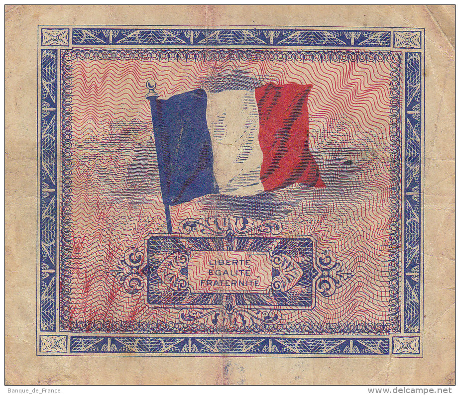 Billet 10 F Verso Drapeau 1944 FAY VF 18.1 - 1944 Bandiera/Francia