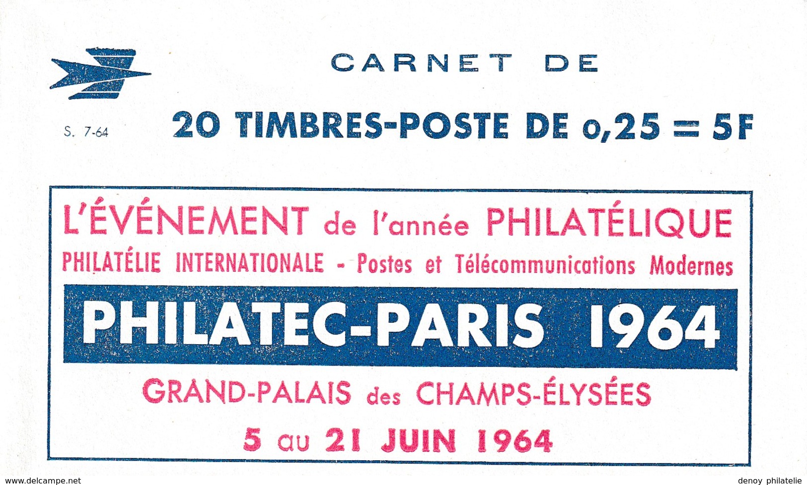 Carnet Type Decaris Complet Philatec 1964 Seie 7 64 , Daté Du 25 04 64 ** Luxe - Autres & Non Classés