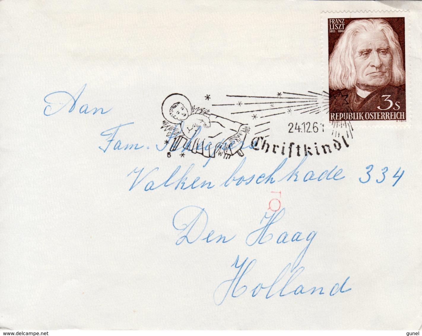 24.12.61 Christkindl-stempel Op Liszt-zegel Naar Den Haag - Covers & Documents