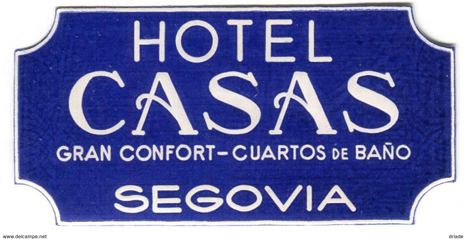 ETICHETTA VALIGIE PUBBLICITà HOTEL CASAS SEGOVIA SPAGNA LUGGAGE LABEL - Hotel Labels