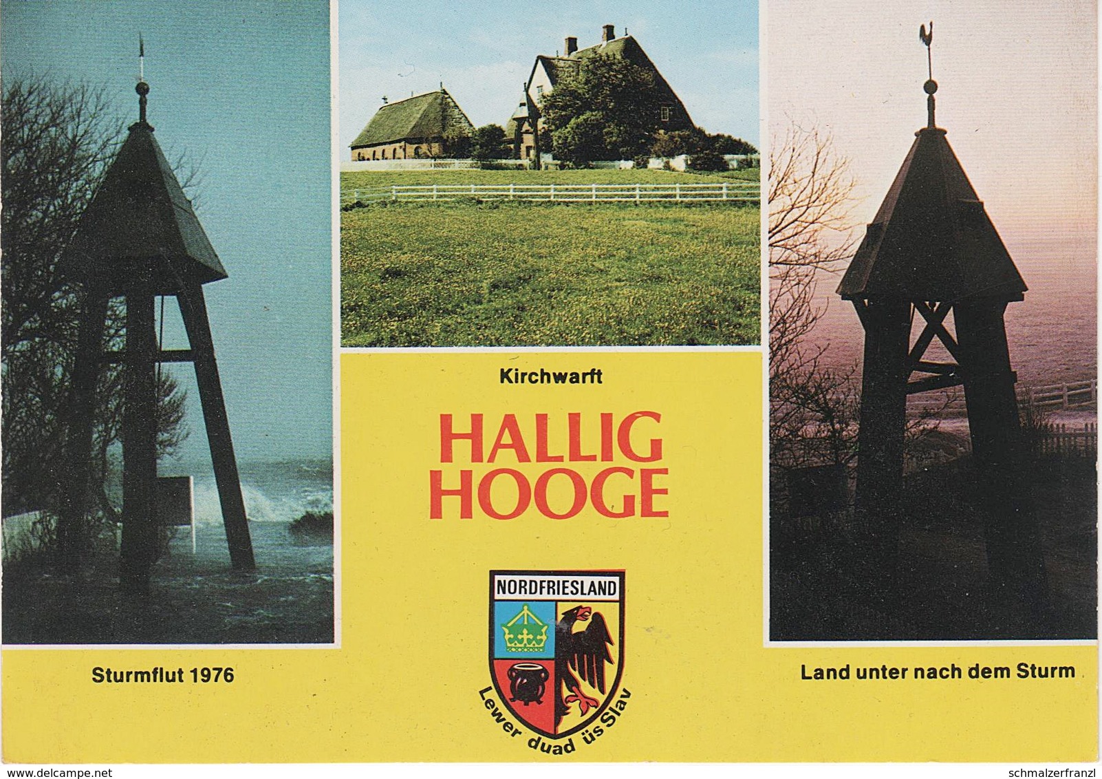 AK Hallig Hooge Kirchwarft Sturmflut 1976 Land Unter Nach Dem Sturm Nordfriesland Wattenmeer Halligen A Pellworm Föhr - Halligen