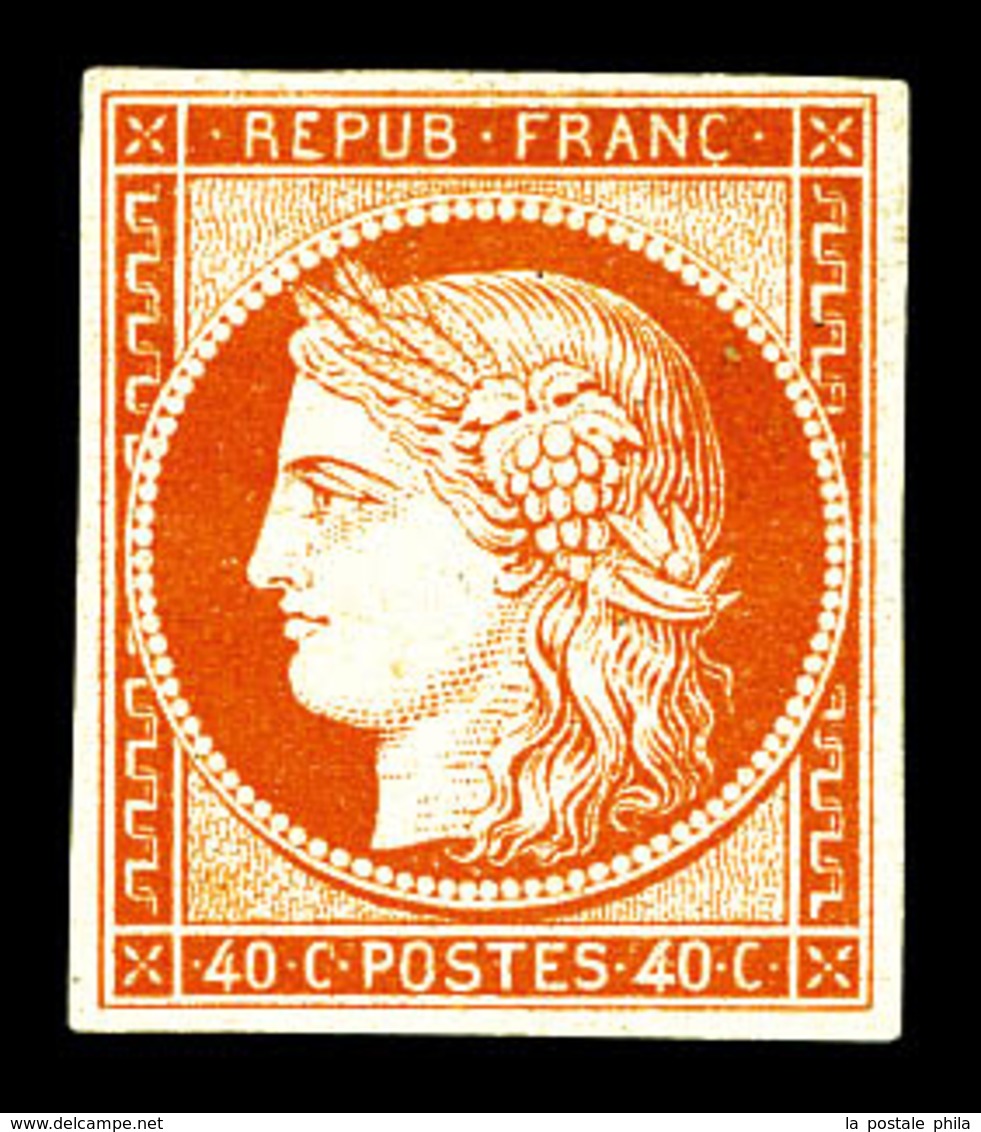 * N°5, 40c Orange, Belles Marges Et Grande Fraîcheur. SUP. R. (signé Brun/certificat)  Qualité: *  Cote: 6500 Euros - 1849-1850 Ceres
