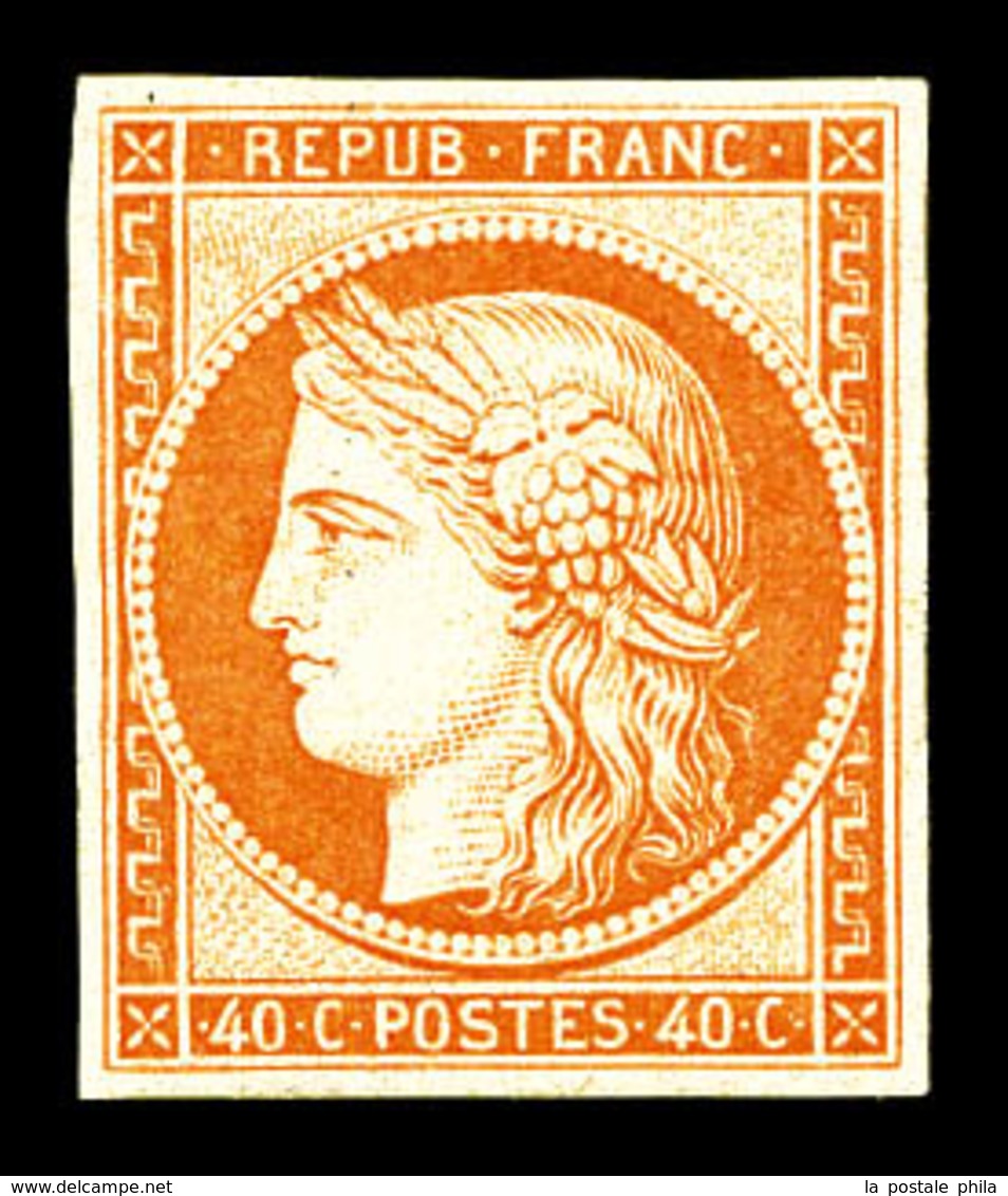 * N°5g, 40c Orange, Impression De 1862, TB (signé Calves/certificat)  Qualité: *  Cote: 800 Euros - 1849-1850 Ceres