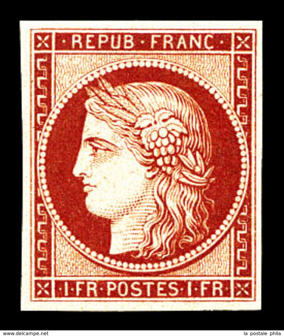 ** N°6f, 1f Carmin, Impression De 1862, Fraîcheur Postale. SUP (certificat)  Qualité: ** - 1849-1850 Ceres