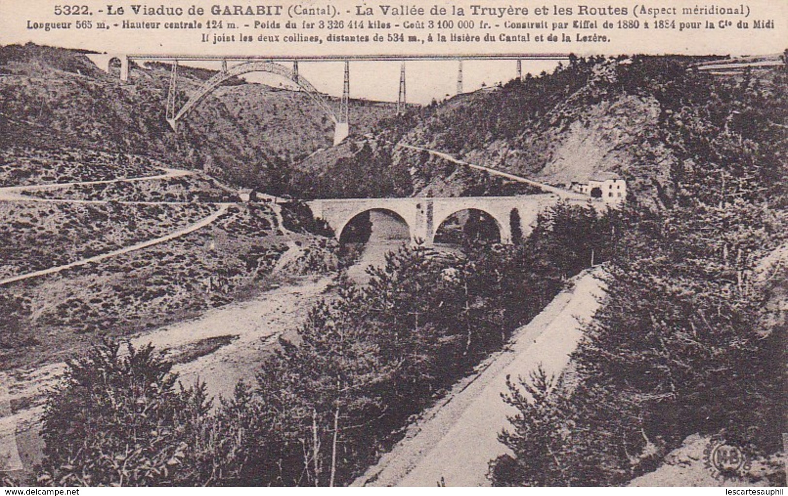 Lot 4 Cpa Viaduc De Garabit 5322,20,4, - Autres & Non Classés