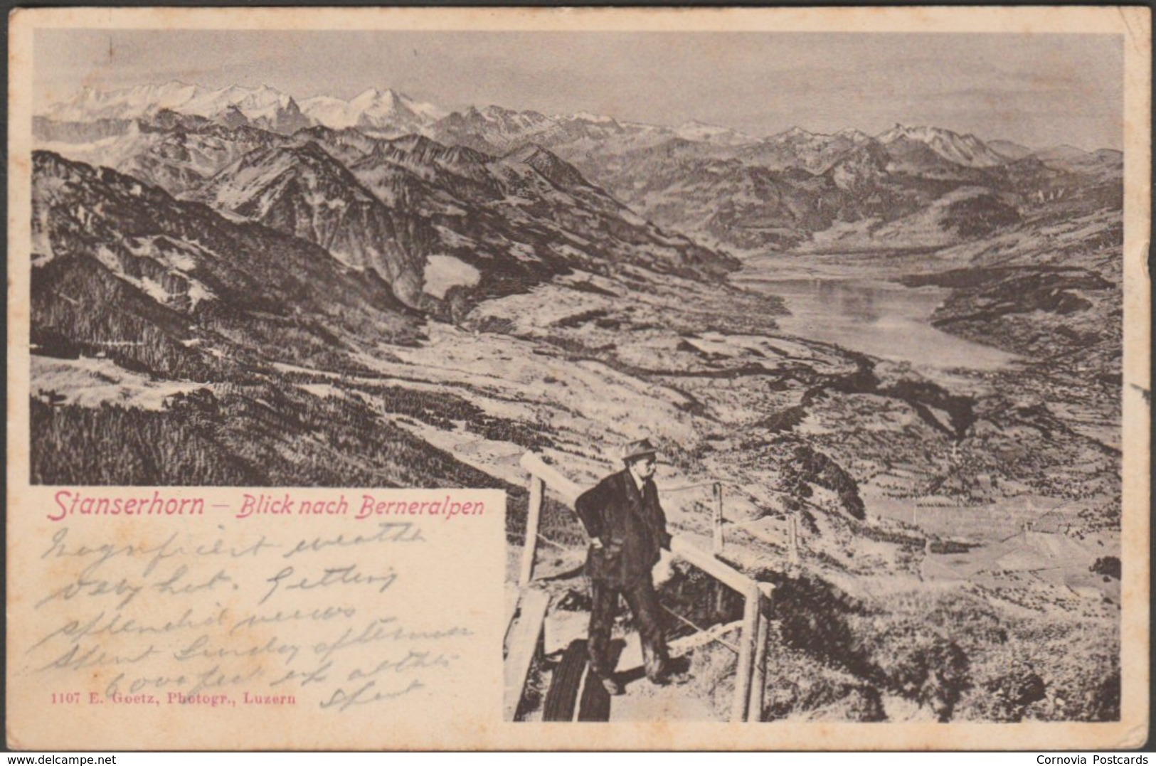 Blick Nach Berneralpen, Stanserhorn, Nidwalden, 1903 - Goetz U/B AK - Stans