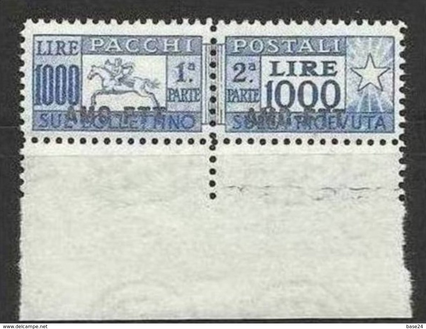 1954 Italia Italy Trieste A  CAVALLINO 1000 LIRE Azzurro Oltremare MNH**  Pacchi Postali Parcel Post - Colis Postaux/concession