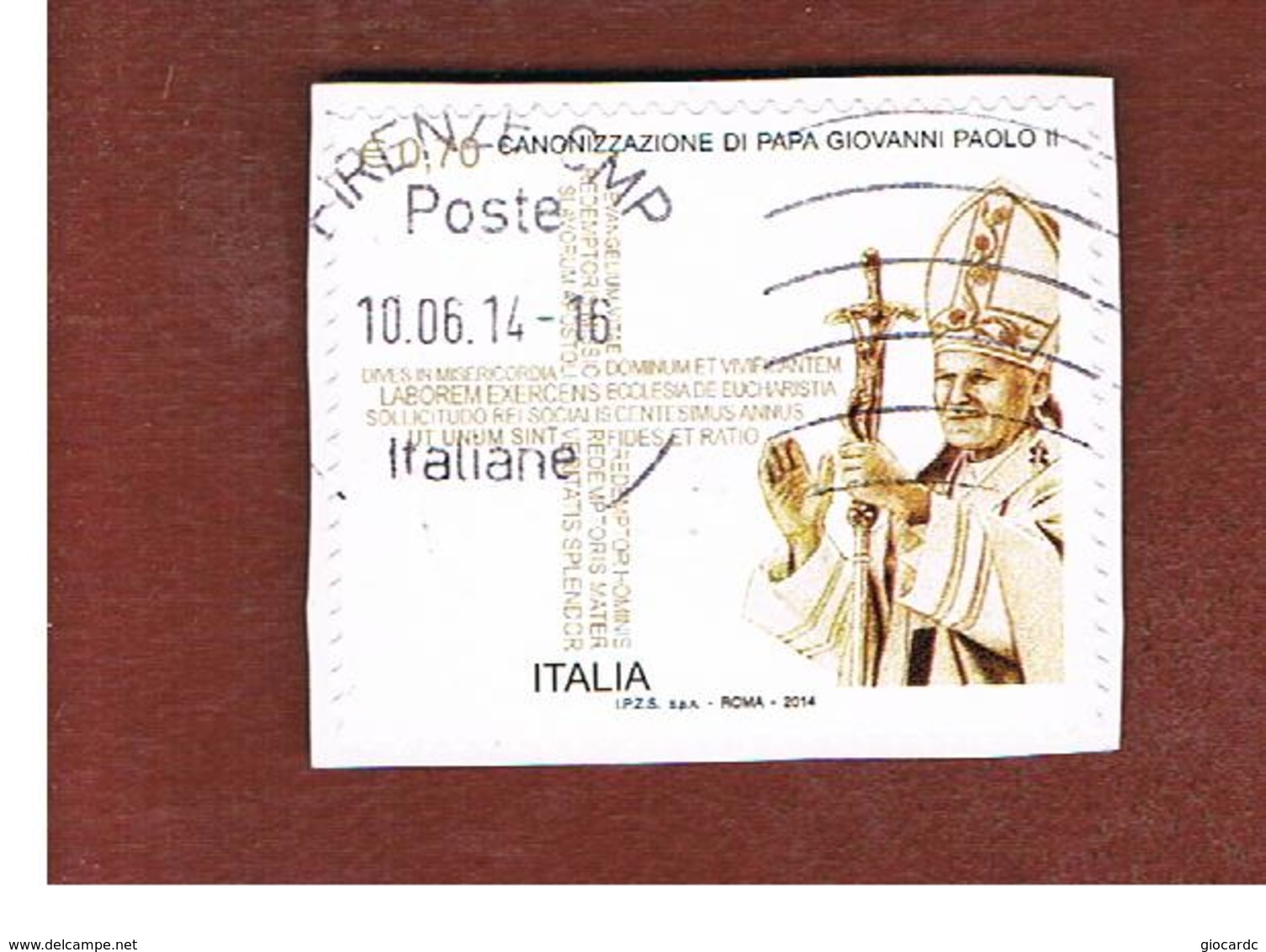 ITALIA REPUBBLICA  -   2014   -  PAPA GIOVANNI PAOLO II         USATO  ° - 2011-20: Usati
