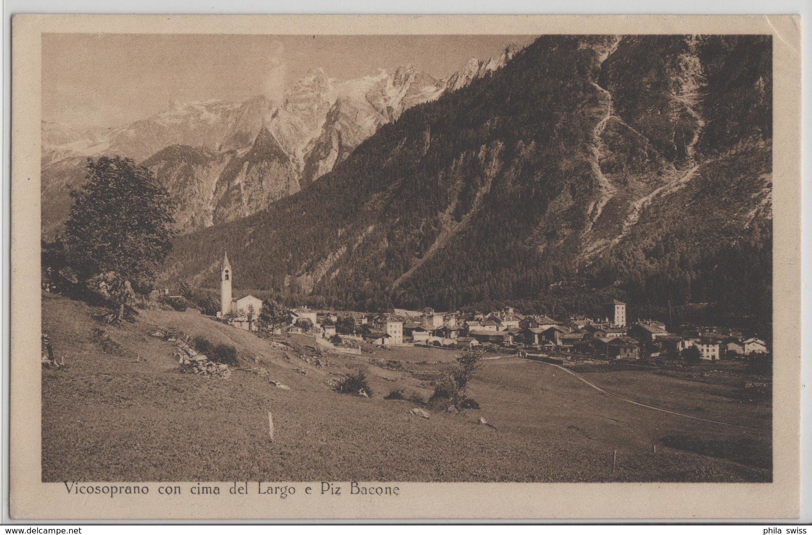 Vicosoprano Con Cima Del Largo E Piz Bacone - Photo: Chr. Meisser - Vicosoprano