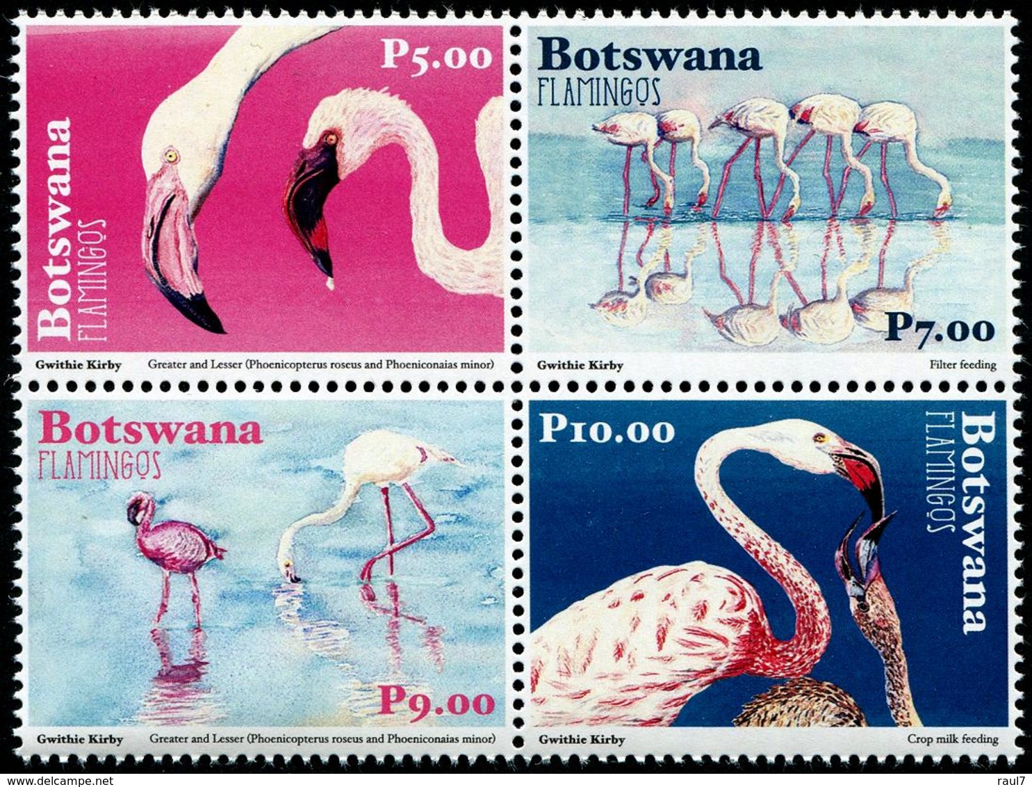 Botswana 2018 - Faune En Danger, Oiseaux, Flamants Du Botswana - 4 Val Neufs // Mnh - Botswana (1966-...)