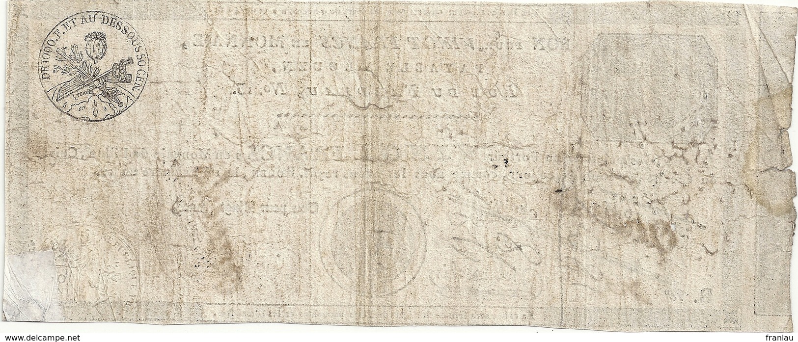 France  Vingt Francs En Monnaie De Billon Cuivre Ou Cloche Rouen Frimaire An 12 Billet Annulé - Assignats & Mandats Territoriaux