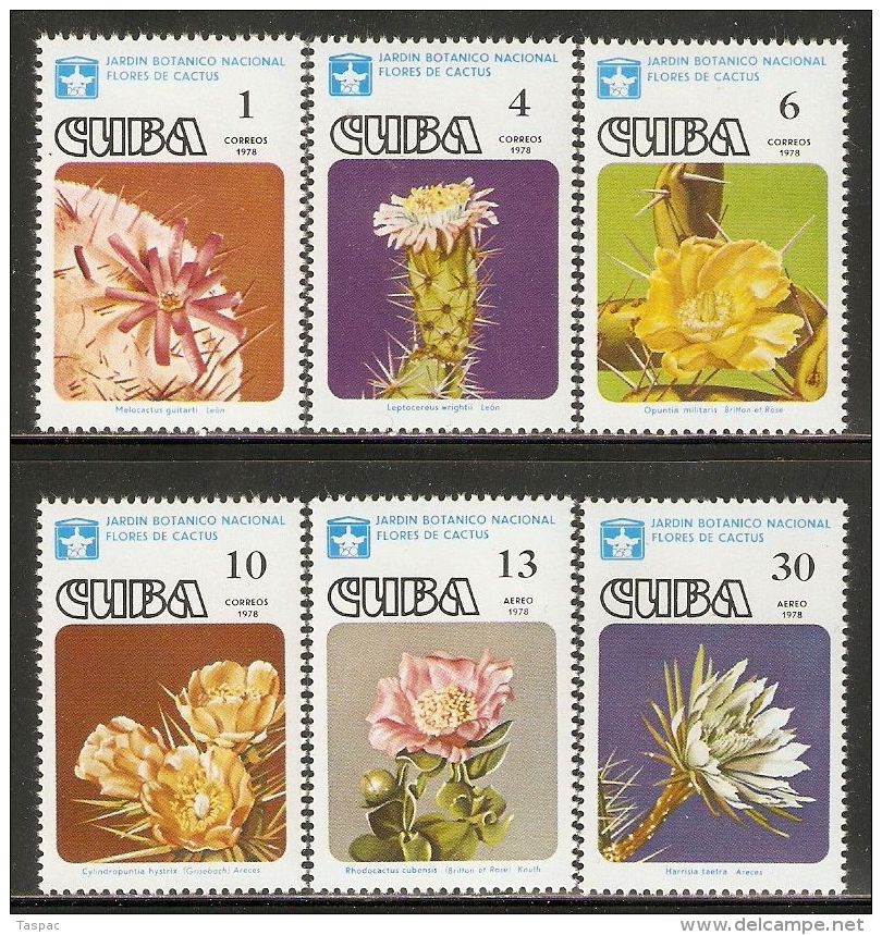 1978 Mi# 2294-2299 ** MNH - Cactus Flowers - Unused Stamps