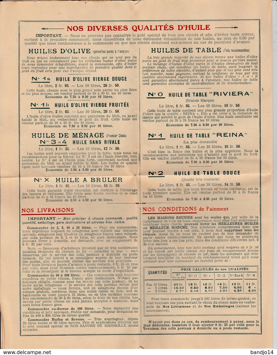 Marseille  - Catalogue Des "Maisons Reunies " 105 Avenue Du Prado - Vers 1910- 6 Scan - Food