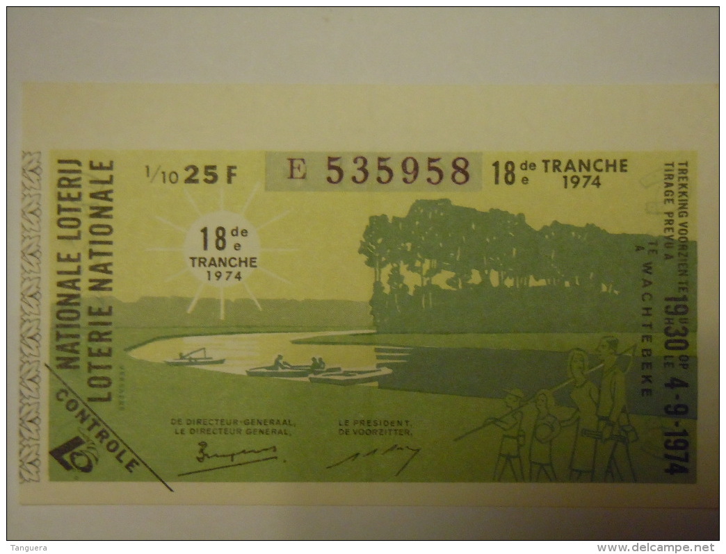 Belgie Belgique Loterie Nationale Loterij 18 De E Tranche  Wachtebeke 1974 - Billets De Loterie