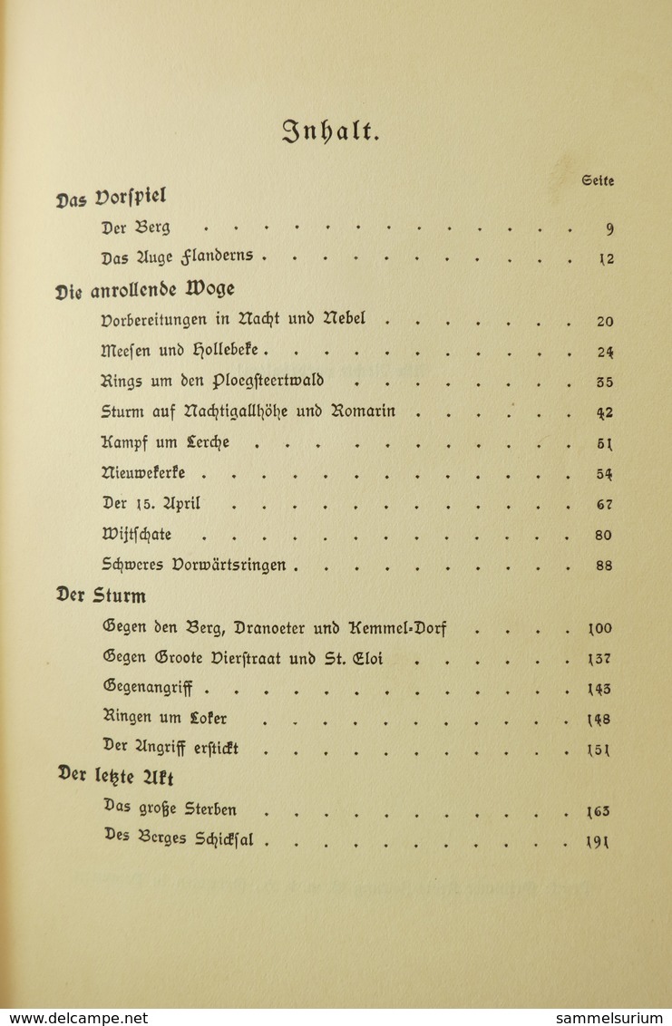 Gustav Goes "Sturm Und Sterben Um Einen Berg", Kemmel, Band 5 Aus Der Reihe "Unter Dem Stahlhelm" Von 1932 - Policía & Militar