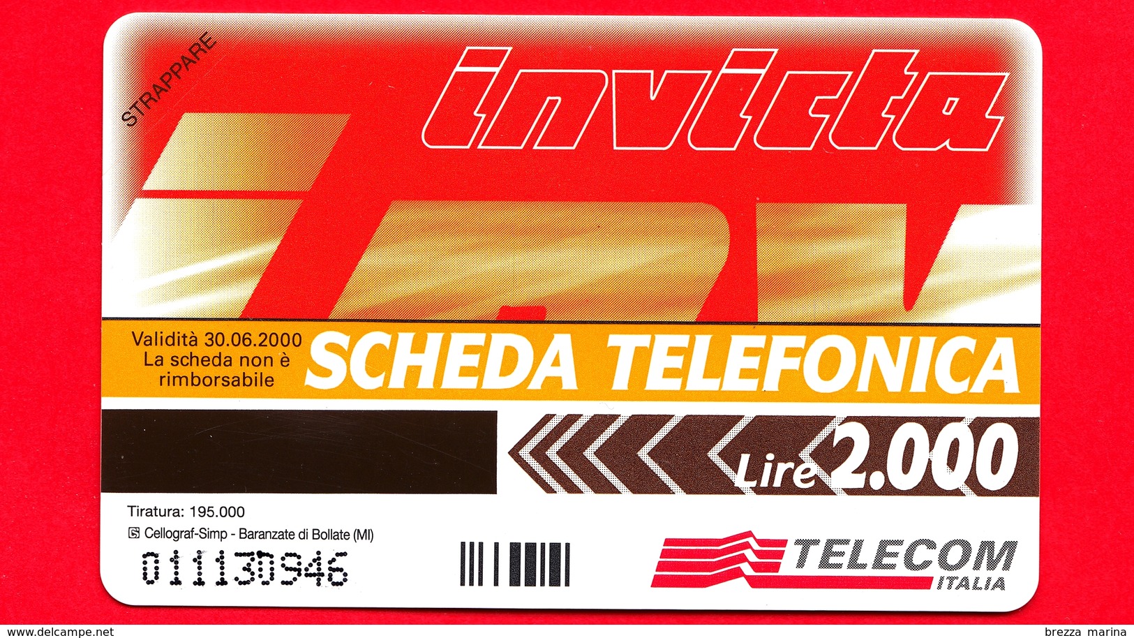 Nuova - MNH - ITALIA - Scheda Telefonica - Invicta - Super Jump - Golden 833 - C&C 3442- Ocr 18 - Pubbliche Figurate Ordinarie