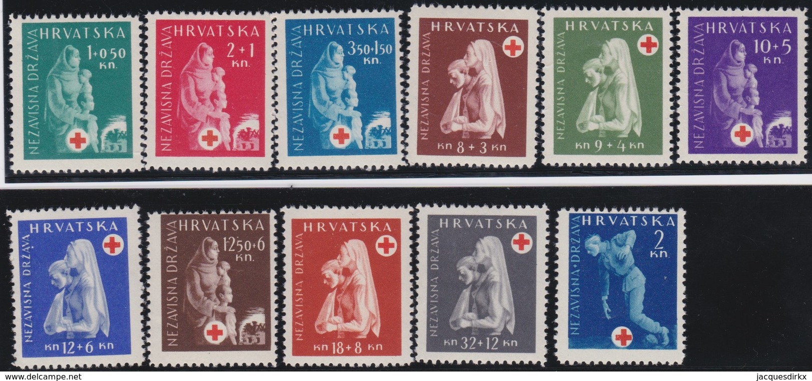 Croatia  .    11  Stamps           .       *       .         Mint-hinged   .     /    .     Ongebruikt - Kroatië