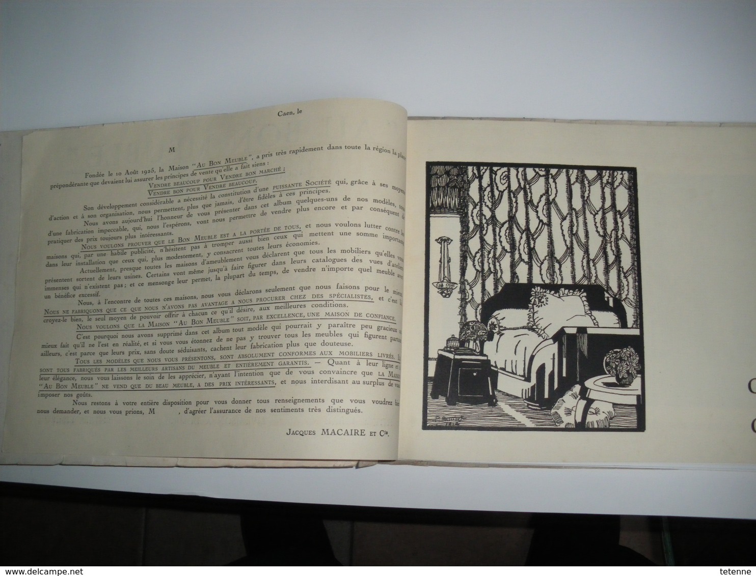 Catalogue AU BON MEUBLE 30 Rue Des Carmellites CAEN J MACAIRE Et Cie 67 Planches D' Interrieur .art Déco 1925 1930 - Publicités