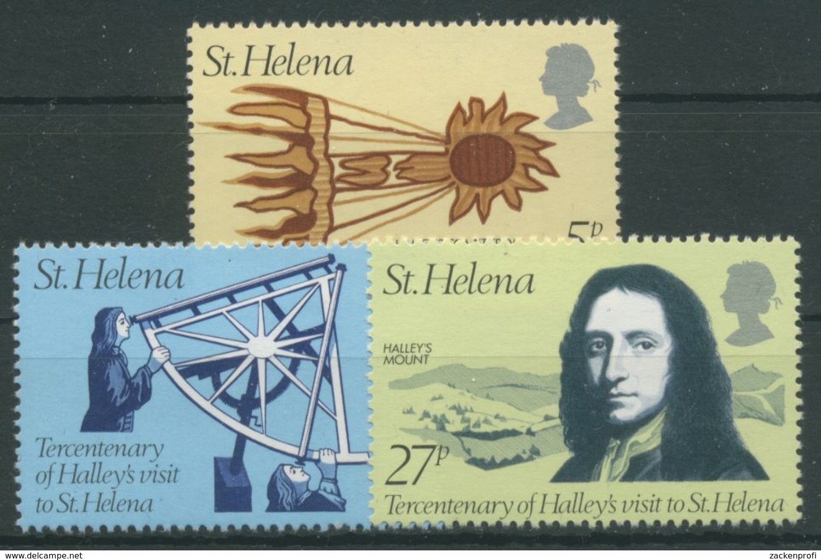 St. Helena 1977 Inselbesuch Von E. Halley Sextant Komet 301/03 Postfrisch - St. Helena