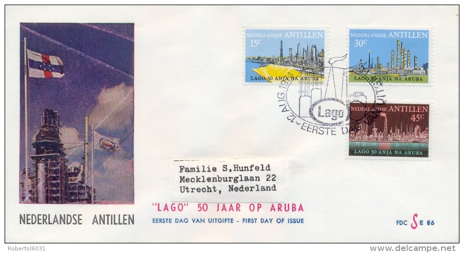 Netherlands Antilles Nederlandse Antillen 1974 FDC Oil Industry - Fabbriche E Imprese
