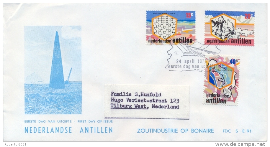 Netherlands Antilles Nederlandse Antillen 1975 FDC Salt Industry - Fabbriche E Imprese