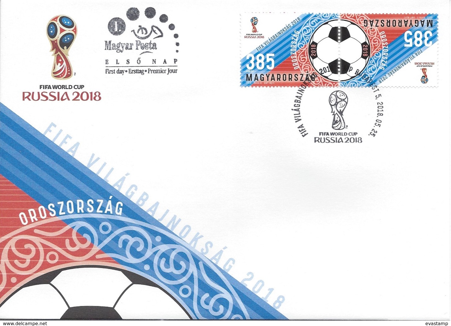 HUNGARY - 2018. FDC -  FIFA / World Soccer Championship Russia / Sport / Soccer In TETE-BECHE Pair  MNH!!!  RR!!! - 2018 – Rusia