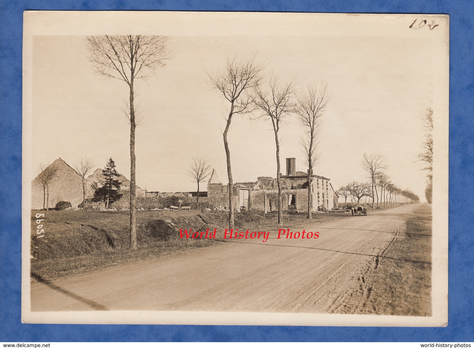 Photo Ancienne - Environs De CHALONS Sur MARNE - Ferme Du Petit Etréchy - Route De Montmirail - Automobile - Guerra, Militari