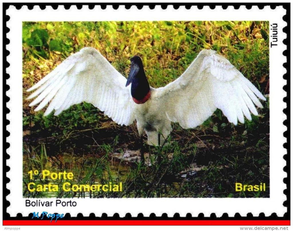 Ref. BR-3140G BRAZIL 2010 ANIMALS, FAUNA, PANTANAL, BIRDS TUIUIU,, ADA, DEPERSONALIZED MNH 1V Sc# 3140 - Personalized Stamps