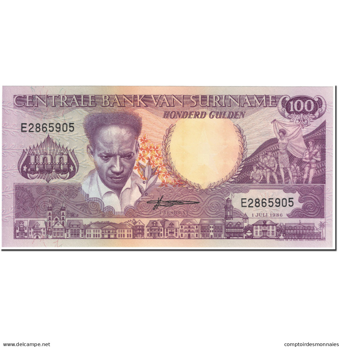 Billet, Surinam, 100 Gulden, 1986, 1986-07-01, KM:133a, NEUF - Surinam