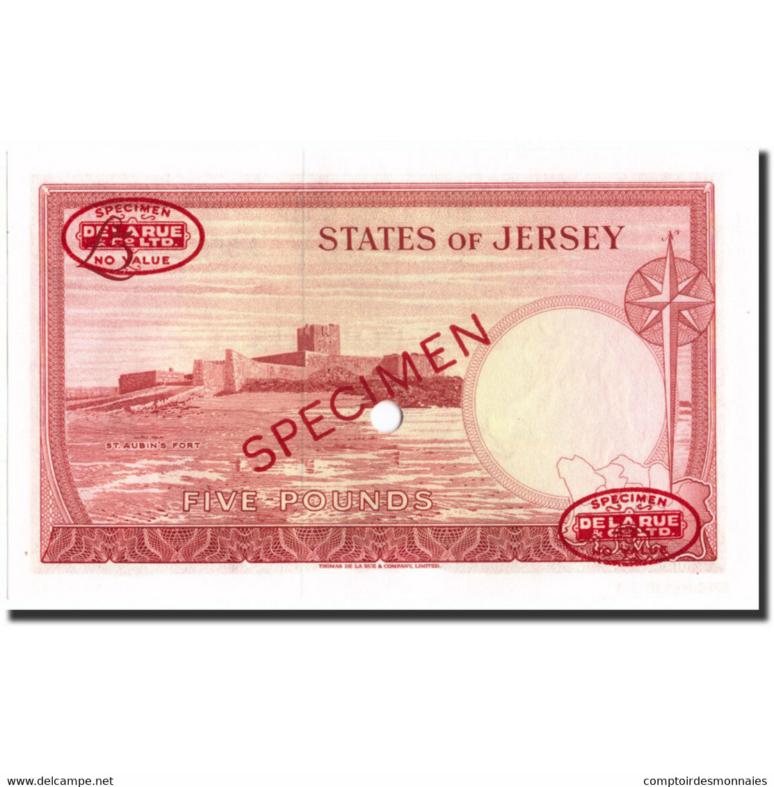 Billet, Jersey, 5 Pounds, 1963, 1963, Specimen TDLR, KM:9s2, NEUF - Jersey