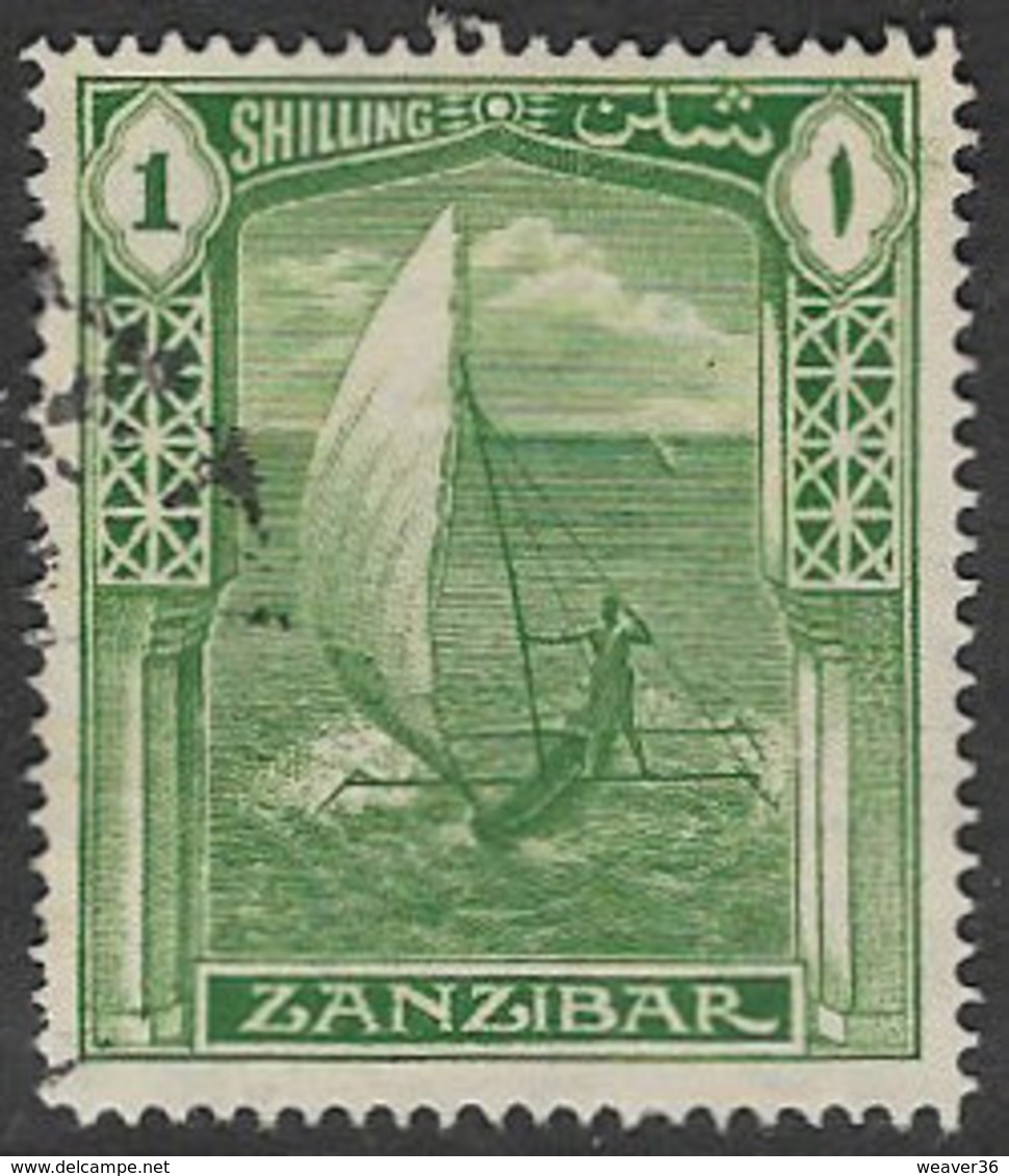 Zanzibar SG318 1936 Definitive 1/- Good/fine Used [37/30882/2D] - Zanzibar (...-1963)