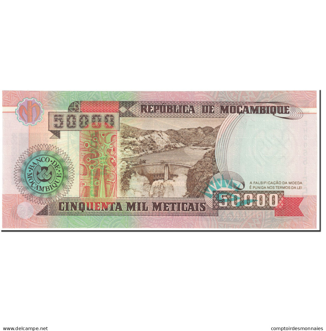 Billet, Mozambique, 50,000 Meticais, 1993, Undated (1993), KM:138, NEUF - Mozambique