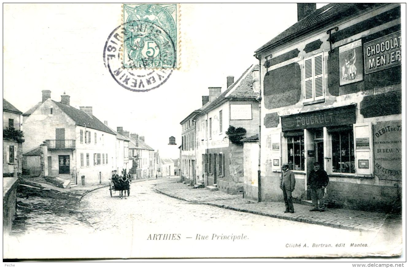 N°62554 -cpa Arthies -rue Principale- - Arthies