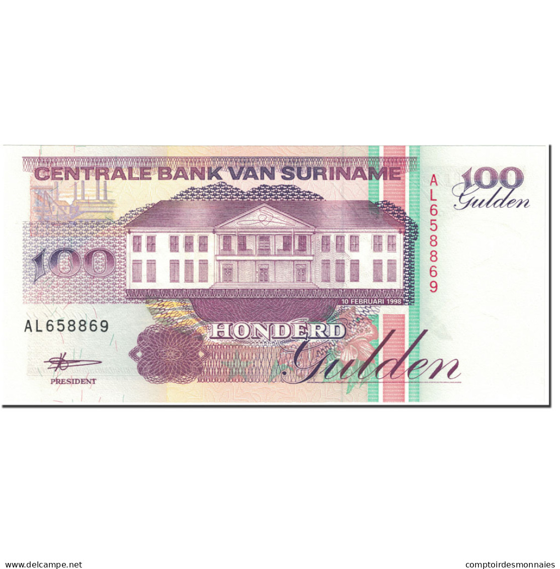 Billet, Surinam, 100 Gulden, 1998, 1998-02-10, KM:139b, NEUF - Suriname