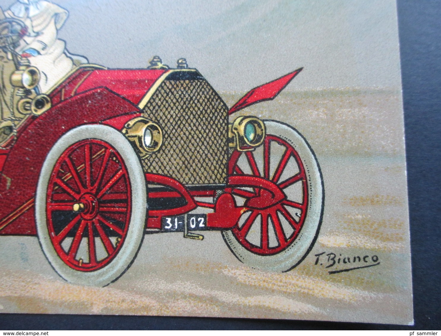 AK / Künstlerkarte T.Bianco Oldtimer Ca. 1910er Jahre! Raphael Tuck Serie 760 Edtiteurs Paris. Chicoree Arlatte - PKW