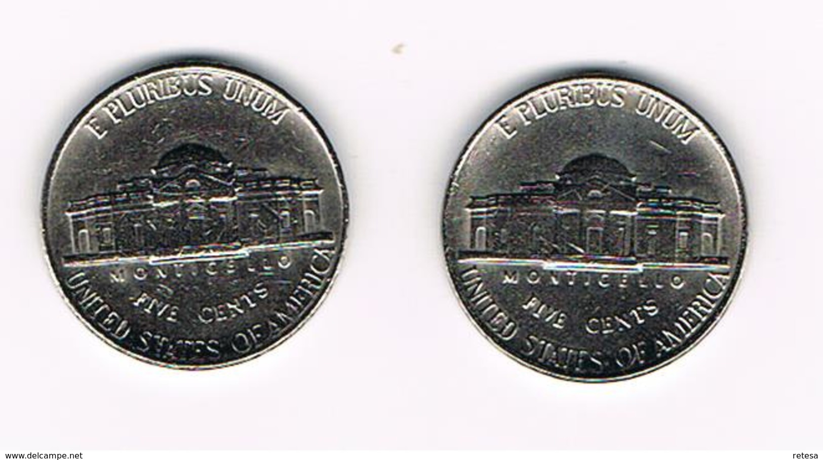 °°° U.S.A.  2 X 5 CENTS  JEFFERSON  1990 D + 1990 P - 1938-…: Jefferson