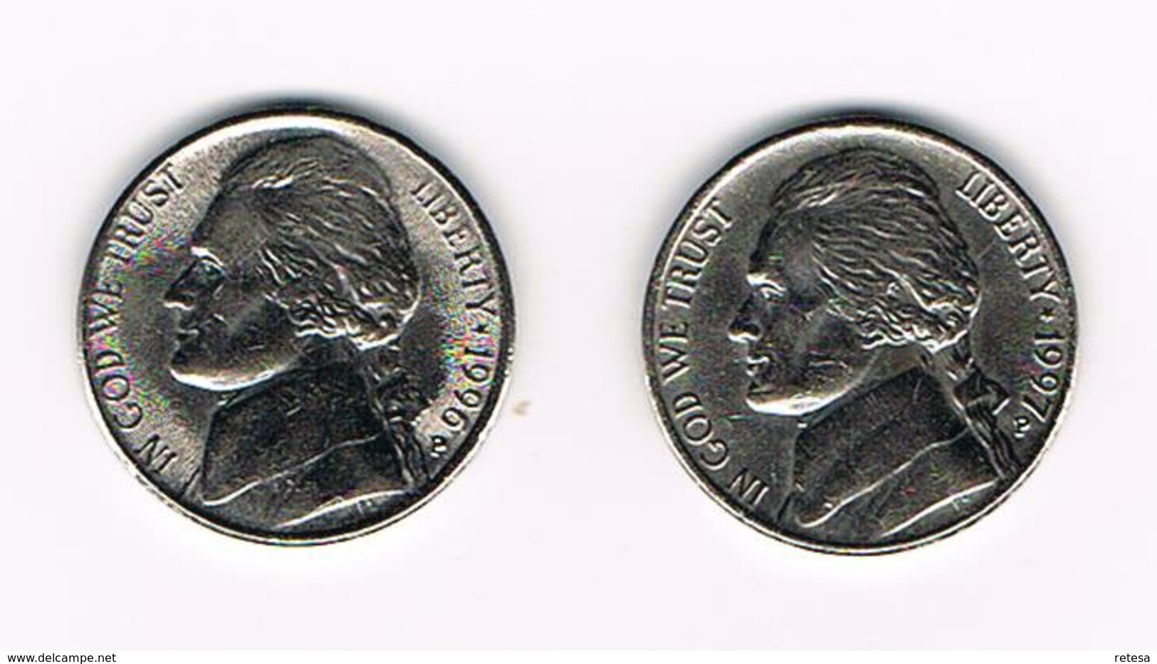 °°° U.S.A.  2 X 5 CENTS  JEFFERSON  1996/97 P - 1938-…: Jefferson