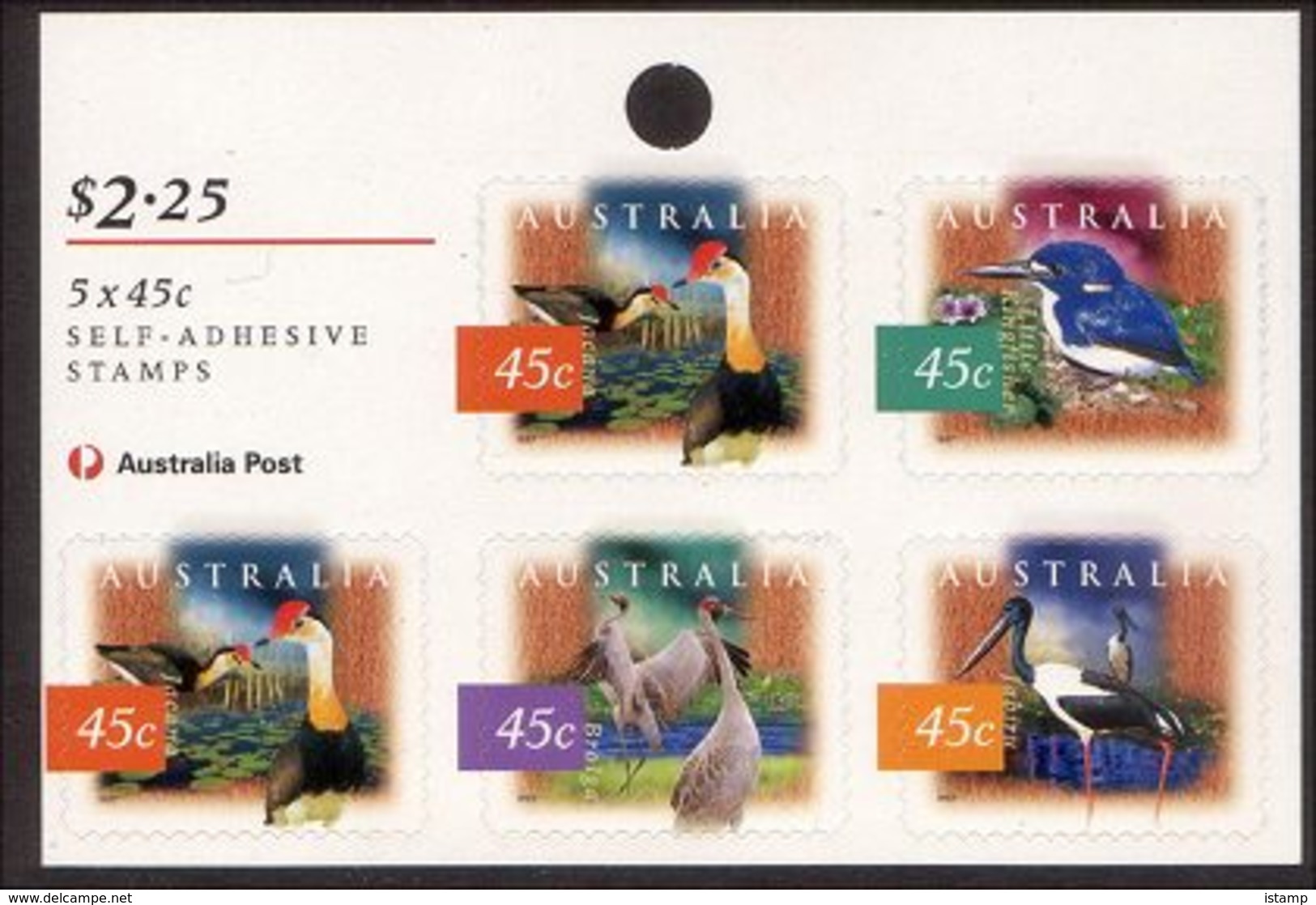 ⭕1997 - Australia Fauna And Flora - Kakadu Wetlands, NT - 5*45c Self Adhesive Sheetlet Stamps MNH⭕ - Blocks & Sheetlets