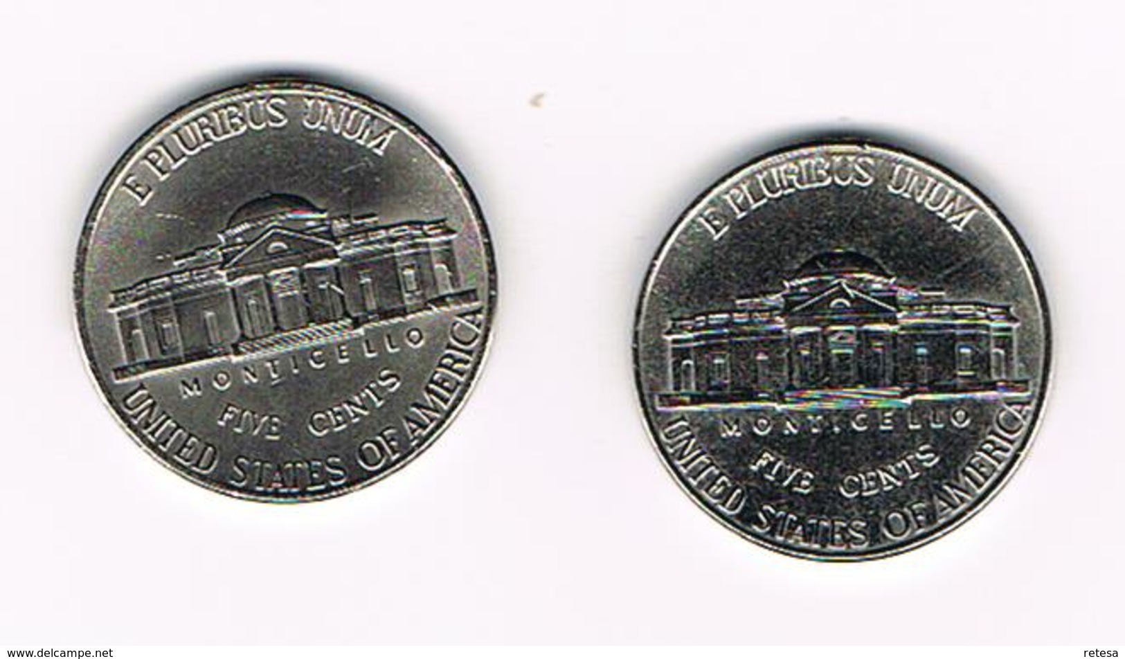 °°° U.S.A.  2 X 5 CENTS  JEFFERSON  1998 P + 1999 D - 1938-…: Jefferson