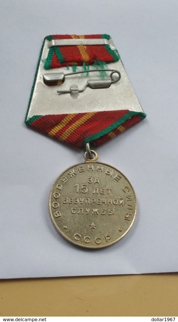 Medaille CCCP - Sovjet - Medaille CCCP -"For Impeccable Service" 1958 , 15 Jaar - Russia