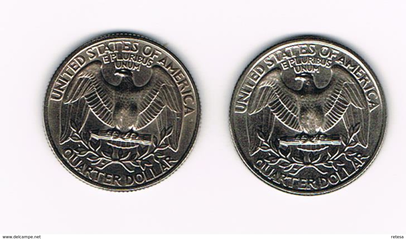 U.S.A.  WASHINGTON 2 X 1/4 DOLLAR  1978/79 - 1932-1998: Washington