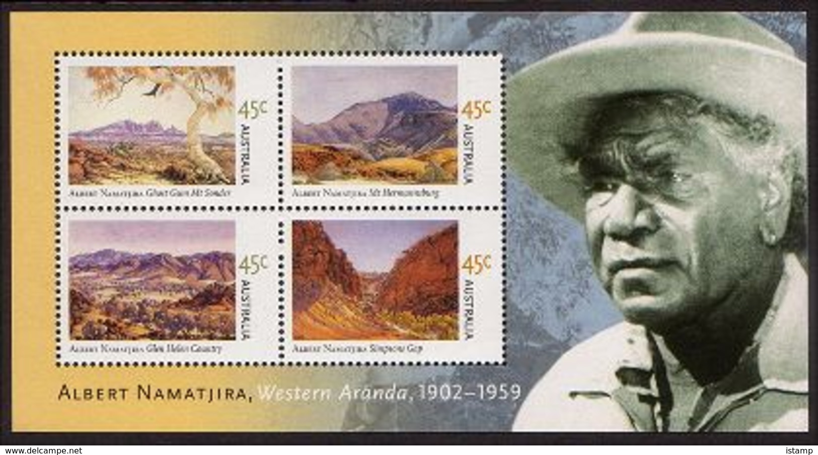 ⭕2002 - Australia ALBERT NAMATJIRA Painting - Miniature Sheet Stamps MNH⭕ - Blocks & Sheetlets