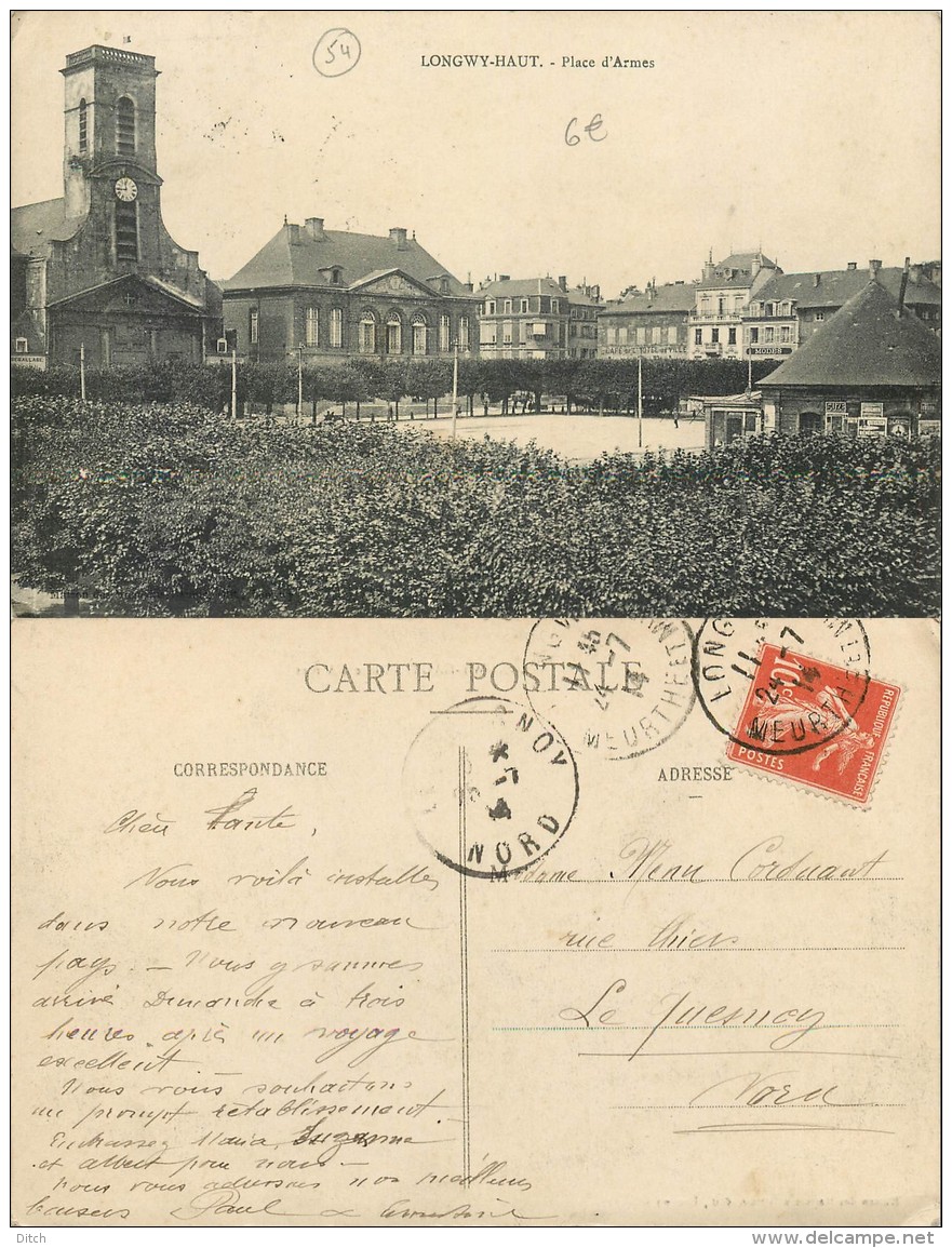 D- [504104] Carte-France  - (54) Meurthe Et Moselle, Longwy-Haut, Place D'Arme, Architectures - Longwy