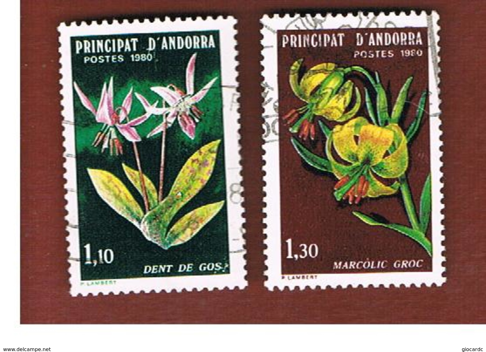 ANDORRA FRANCESE (FRENCH ANDORRA)  -  SG F306.307 - 1980   FLOWERS  (COMPLET SET OF 2)  -     USED - Usados