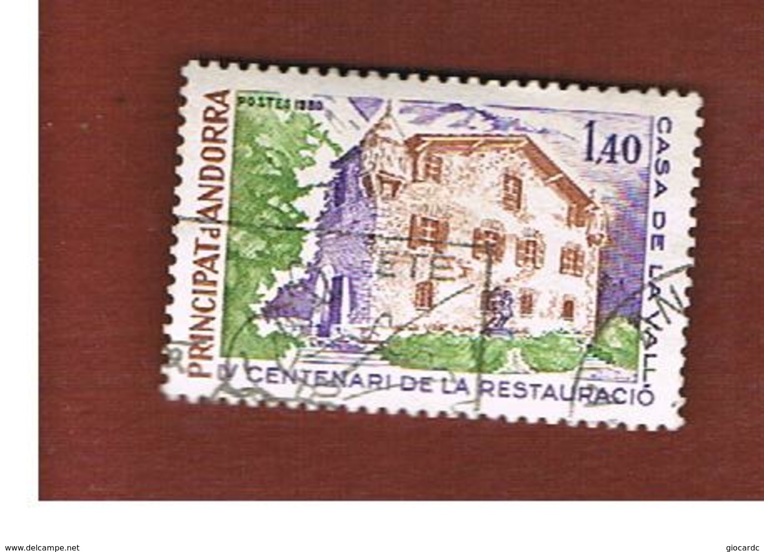 ANDORRA FRANCESE (FRENCH ANDORRA)  -  SG F308 - 1980   HOUSE OF THE VALLEYS   -     USED - Oblitérés