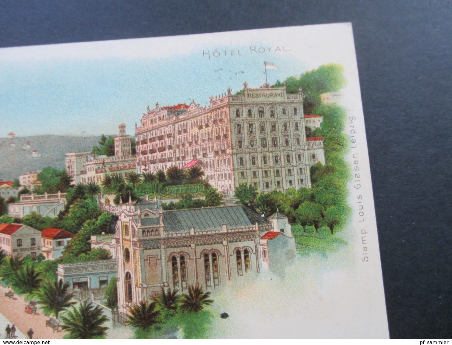 Un Fiore Da San Remo 1899 Hotel Royal. Nach Metzeral Elsass Mit AK Stempel. Stamp Louis Glaser, Leipzig - Hotels & Restaurants